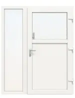 Haustür mit Seitenteil Kunststoff Premium Plus F002 RAL 9016-RAL 9016 Frontansicht innen