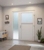 Haustür mit Seitenteil Kunststoff Premium Plus F002 RAL 9016-RAL 9016 Stilwelt innen