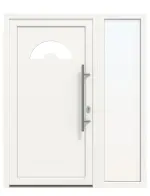 Haustür mit Seitenteil Kunststoff Premium F010 RAL 9016-RAL 9016 Frontansicht außen