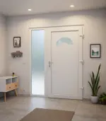 Haustür mit Seitenteil Kunststoff Premium F010 RAL 9016-RAL 9016 Stilwelt innen