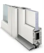 Haustür mit Seitenteil Kunststoff Premium F010 RAL 9016-RAL 9016 Detail Querschnitt