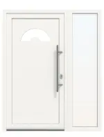 Haustür mit Seitenteil Kunststoff Premium Plus F010 RAL 9016-RAL 9016 Frontansicht außen