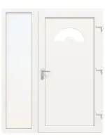 Haustür mit Seitenteil Kunststoff Premium Plus F010 RAL 9016-RAL 9016 Frontansicht innen