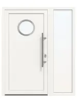 Haustür mit Seitenteil Kunststoff Premium F011 RAL 9016-RAL 9016 Frontansicht außen