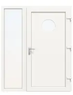 Haustür mit Seitenteil Kunststoff Premium F011 RAL 9016-RAL 9016 Frontansicht innen