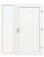 Haustür mit Seitenteil Kunststoff Premium Plus F011 RAL 9016-RAL 9016 Frontansicht innen