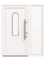 Haustür mit Seitenteil Kunststoff Premium F012 RAL 9016-RAL 9016 Frontansicht außen