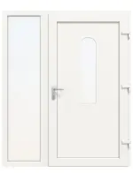 Haustür mit Seitenteil Kunststoff Premium F012 RAL 9016-RAL 9016 Frontansicht innen