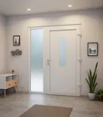 Haustür mit Seitenteil Kunststoff Premium Plus F012 RAL 9016-RAL 9016 Stilwelt innen