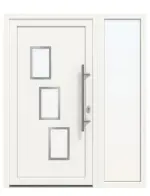 Haustür mit Seitenteil Kunststoff Premium F015 RAL 9016-RAL 9016 Frontansicht außen