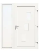 Haustür mit Seitenteil Kunststoff Premium Plus F015 RAL 9016-RAL 9016 Frontansicht innen