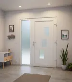 Haustür mit Seitenteil Kunststoff Premium Plus F015 RAL 9016-RAL 9016 Stilwelt innen