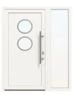 Haustür mit Seitenteil Kunststoff Premium F020 RAL 9016-RAL 9016 Frontansicht außen