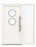 Haustür mit Seitenteil Kunststoff Premium Plus F020 RAL 9016-RAL 9016 Frontansicht außen