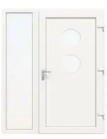 Haustür mit Seitenteil Kunststoff Premium Plus F020 RAL 9016-RAL 9016 Frontansicht innen