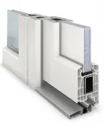 Haustür mit Seitenteil Kunststoff Premium F021 RAL 9016-RAL 9016 Detail Querschnitt