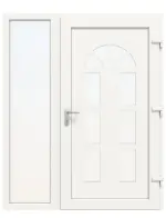 Haustür mit Seitenteil Kunststoff Premium F026 RAL 9016-RAL 9016 Frontansicht innen