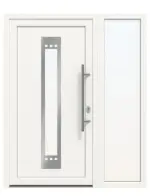 Haustür mit Seitenteil Kunststoff Premium F033 RAL 9016-RAL 9016 Frontansicht außen