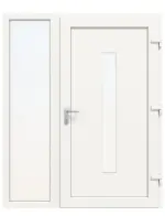 Haustür mit Seitenteil Kunststoff Premium Plus F033 RAL 9016-RAL 9016 Frontansicht innen