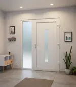 Haustür mit Seitenteil Kunststoff Premium Plus F033 RAL 9016-RAL 9016 Stilwelt innen