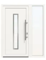 Haustür mit Seitenteil Kunststoff Premium F036 RAL 9016-RAL 9016 Frontansicht außen