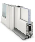 Haustür mit Seitenteil Kunststoff Premium F036 RAL 9016-RAL 9016 Detail Querschnitt