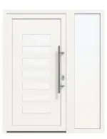 Haustür mit Seitenteil Kunststoff Premium F044 RAL 9016-RAL 9016 Frontansicht außen