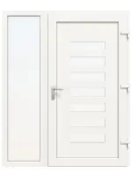 Haustür mit Seitenteil Kunststoff Premium Plus F044 RAL 9016-RAL 9016 Frontansicht innen