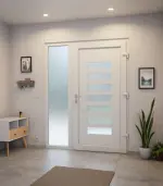 Haustür mit Seitenteil Kunststoff Premium Plus F044 RAL 9016-RAL 9016 Stilwelt innen