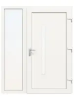 Haustür mit Seitenteil Kunststoff Premium F047 RAL 9016-RAL 9016 Frontansicht innen