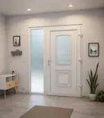 Haustür mit Seitenteil Kunststoff Premium T002 RAL 9016-RAL 9016 Stilwelt innen