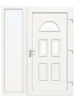 Haustür mit Seitenteil Kunststoff Premium T003 RAL 9016-RAL 9016 Frontansicht innen