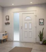 Haustür mit Seitenteil Kunststoff Premium T003 RAL 9016-RAL 9016 Stilwelt innen