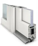 Haustür mit Seitenteil Kunststoff Premium T003 RAL 9016-RAL 9016 Detail Querschnitt
