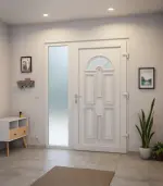 Haustür mit Seitenteil Kunststoff Premium T015 RAL 9016-RAL 9016 Stilwelt innen