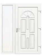 Haustür mit Seitenteil Kunststoff Premium Plus T015 RAL 9016-RAL 9016 Frontansicht innen