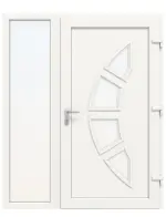 Haustür mit Seitenteil Kunststoff Premium T035 RAL 9016-RAL 9016 Frontansicht innen