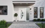 Haustür mit Seitenteil Kunststoff Premium T035 RAL 9016-RAL 9016 Stilwelt main