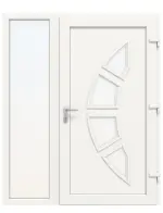Haustür mit Seitenteil Kunststoff Premium Plus T035 RAL 9016-RAL 9016 Frontansicht innen