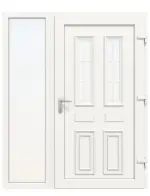 Haustür mit Seitenteil Kunststoff Premium T043 RAL 9016-RAL 9016 Frontansicht innen