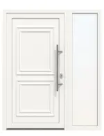 Haustür mit Seitenteil Kunststoff Premium T046 RAL 9016-RAL 9016 Frontansicht außen