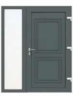 Haustür mit Seitenteil Kunststoff Premium T046 Quarz Grau-Quarz Grau Frontansicht innen
