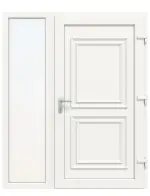 Haustür mit Seitenteil Kunststoff Premium T046 RAL 9016-RAL 9016 Frontansicht innen