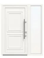 Haustür mit Seitenteil Kunststoff Premium Plus T046 RAL 9016-RAL 9016 Frontansicht außen