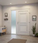 Haustür mit Seitenteil Kunststoff Premium Plus T046 RAL 9016-RAL 9016 Stilwelt innen