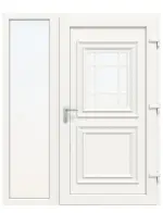Haustür mit Seitenteil Kunststoff Premium T047 RAL 9016-RAL 9016 Frontansicht innen