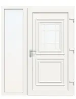 Haustür mit Seitenteil Kunststoff Premium Plus T047 RAL 9016-RAL 9016 Frontansicht innen