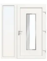 Haustür mit Seitenteil Kunststoff Premium T053 RAL 9016-RAL 9016 Frontansicht innen