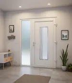 Haustür mit Seitenteil Kunststoff Premium Plus T053 RAL 9016-RAL 9016 Stilwelt innen