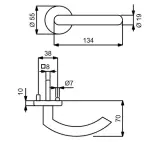 Technische Zeichnung von Jill-R Feuerschutzbeschlag Top Speed - Südmetall